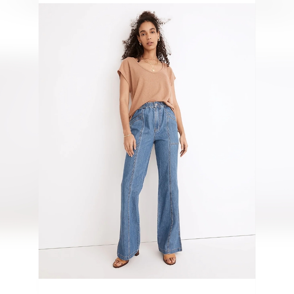 Madewell Denim Pull On Loose Flare Pants